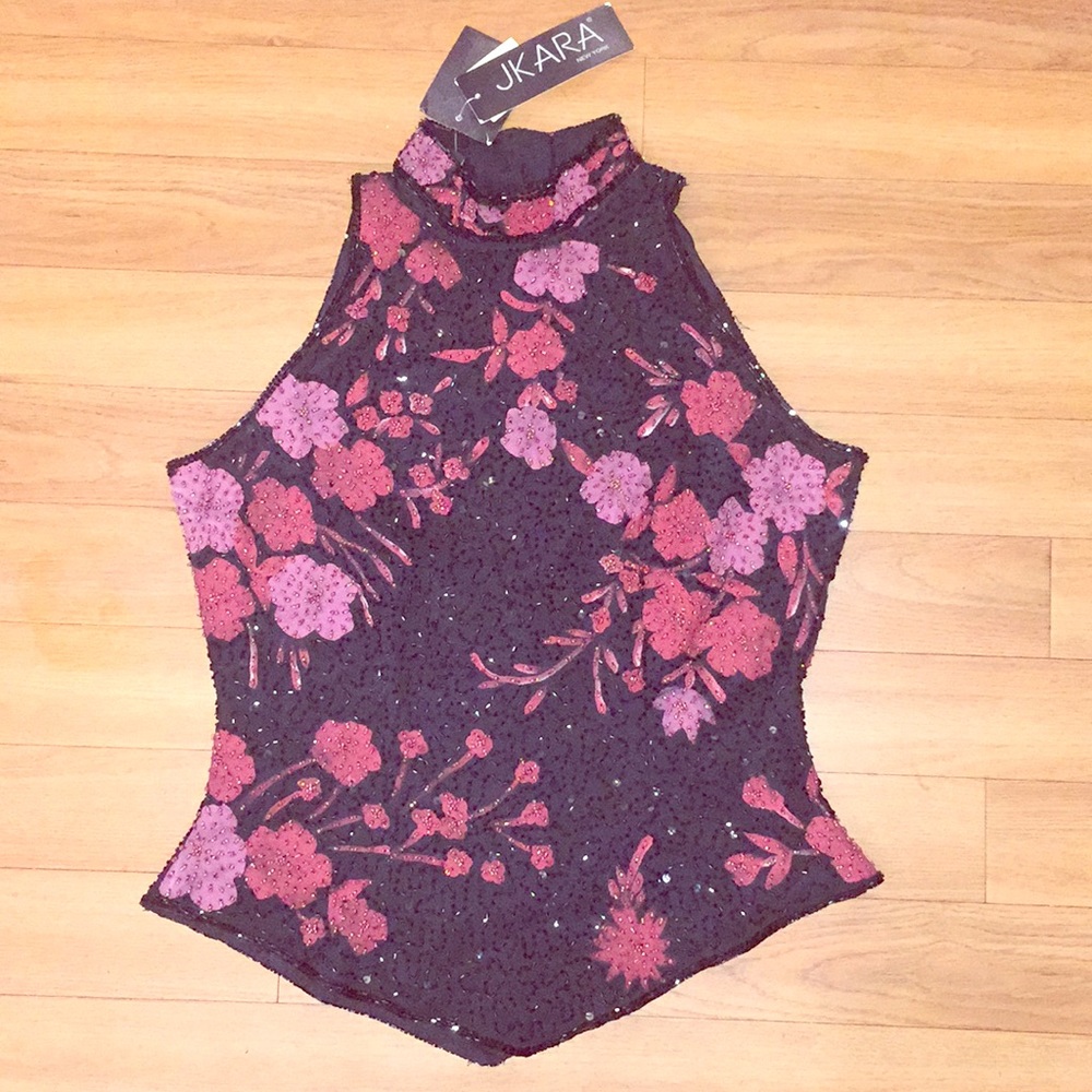 JKARA beaded Sleeveless shirt